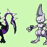 (G) Sprites of Mewblade and her Chaos form.