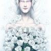 (PG-13) Fatality looking beautiful poised with white roses.
