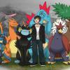 (Commission) Gray and his Unova Pokemon team. (G)